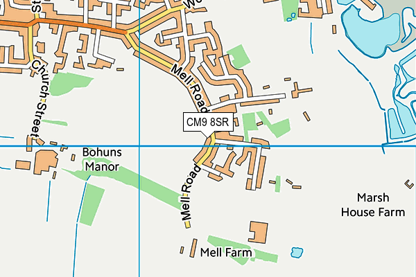 CM9 8SR map - OS VectorMap District (Ordnance Survey)