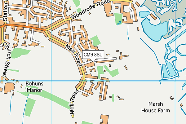 CM9 8SU map - OS VectorMap District (Ordnance Survey)