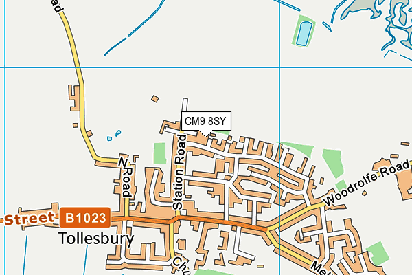 CM9 8SY map - OS VectorMap District (Ordnance Survey)