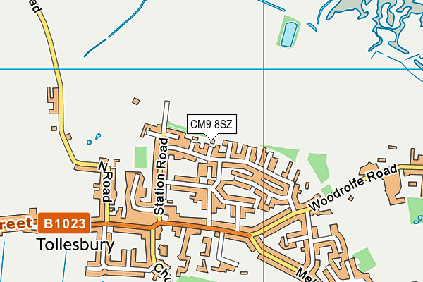 CM9 8SZ map - OS VectorMap District (Ordnance Survey)