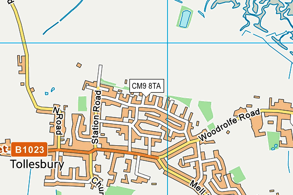 CM9 8TA map - OS VectorMap District (Ordnance Survey)
