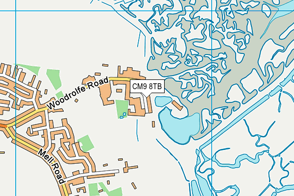 CM9 8TB map - OS VectorMap District (Ordnance Survey)