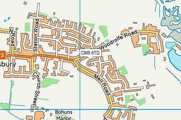 CM9 8TD map - OS VectorMap District (Ordnance Survey)