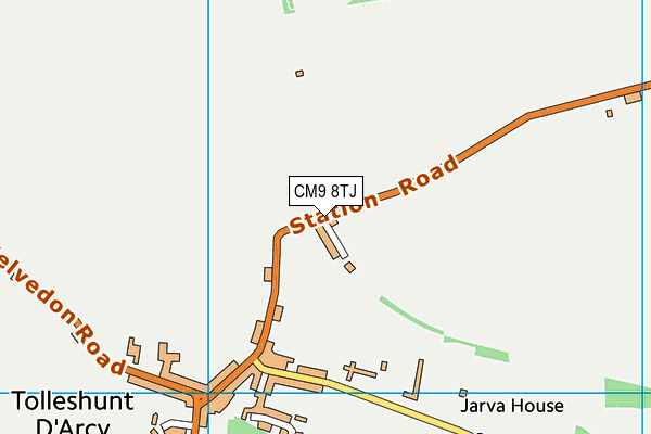 CM9 8TJ map - OS VectorMap District (Ordnance Survey)