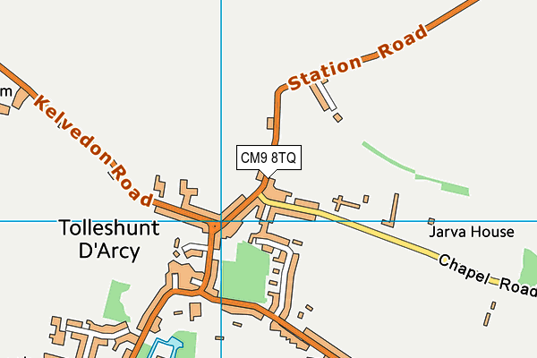 CM9 8TQ map - OS VectorMap District (Ordnance Survey)