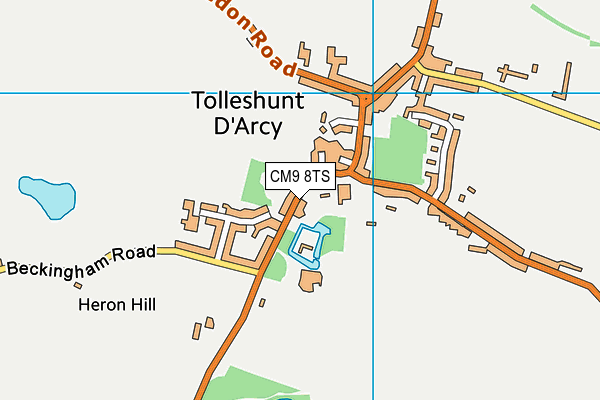 CM9 8TS map - OS VectorMap District (Ordnance Survey)