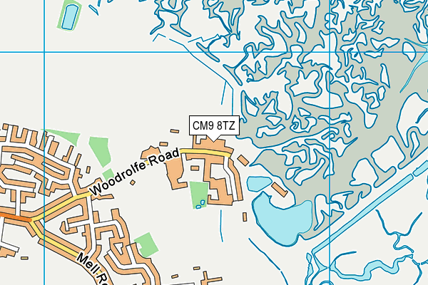 CM9 8TZ map - OS VectorMap District (Ordnance Survey)