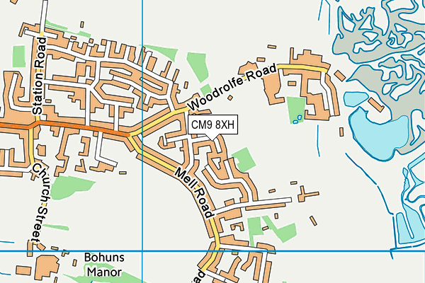CM9 8XH map - OS VectorMap District (Ordnance Survey)