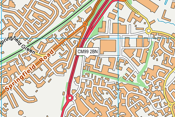CM99 2BN map - OS VectorMap District (Ordnance Survey)