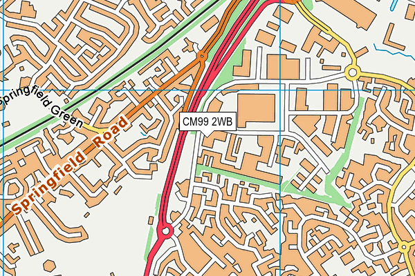 CM99 2WB map - OS VectorMap District (Ordnance Survey)