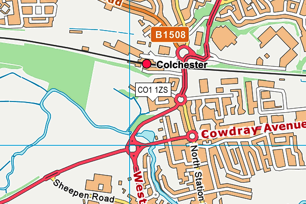 CO1 1ZS map - OS VectorMap District (Ordnance Survey)