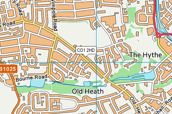 CO1 2HD map - OS VectorMap District (Ordnance Survey)