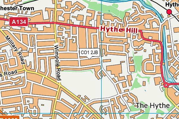 CO1 2JB map - OS VectorMap District (Ordnance Survey)