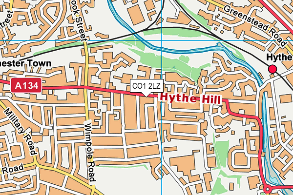 CO1 2LZ map - OS VectorMap District (Ordnance Survey)