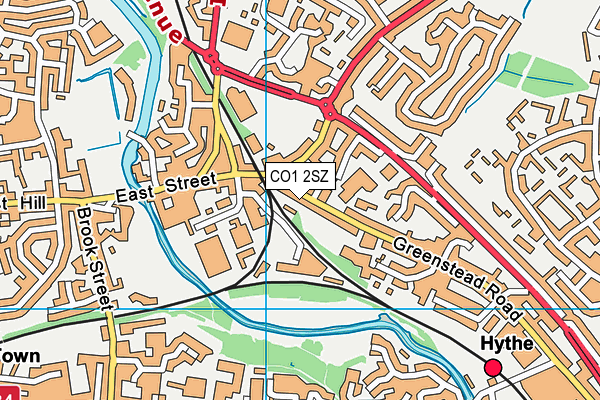 CO1 2SZ map - OS VectorMap District (Ordnance Survey)