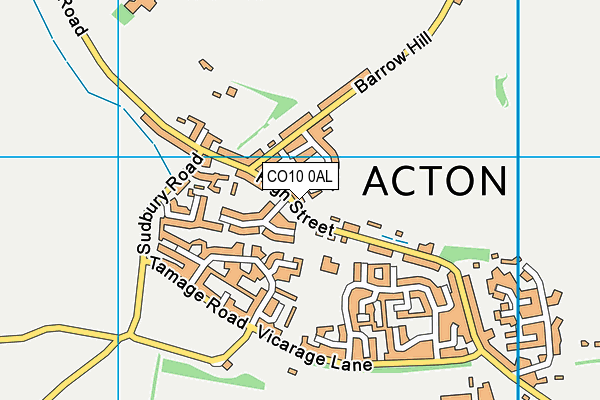 CO10 0AL map - OS VectorMap District (Ordnance Survey)