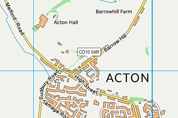 CO10 0AR map - OS VectorMap District (Ordnance Survey)