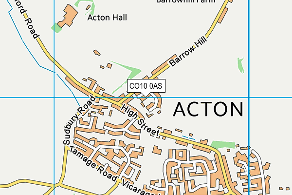 CO10 0AS map - OS VectorMap District (Ordnance Survey)