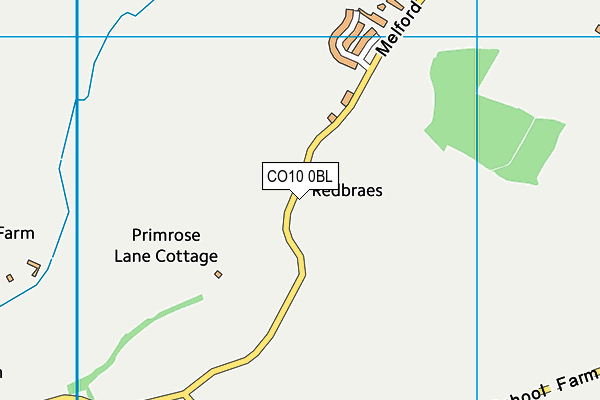 CO10 0BL map - OS VectorMap District (Ordnance Survey)