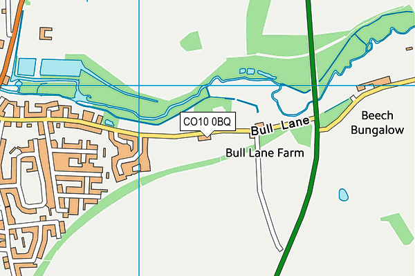 CO10 0BQ map - OS VectorMap District (Ordnance Survey)