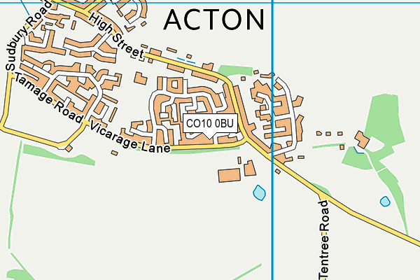 CO10 0BU map - OS VectorMap District (Ordnance Survey)