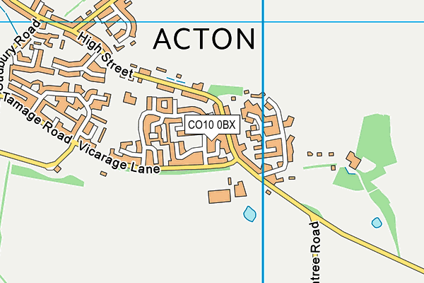 CO10 0BX map - OS VectorMap District (Ordnance Survey)