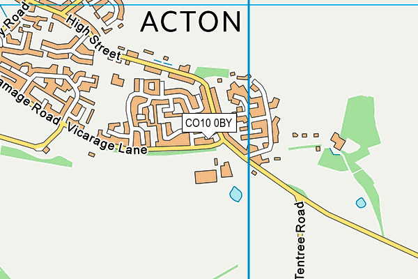 CO10 0BY map - OS VectorMap District (Ordnance Survey)