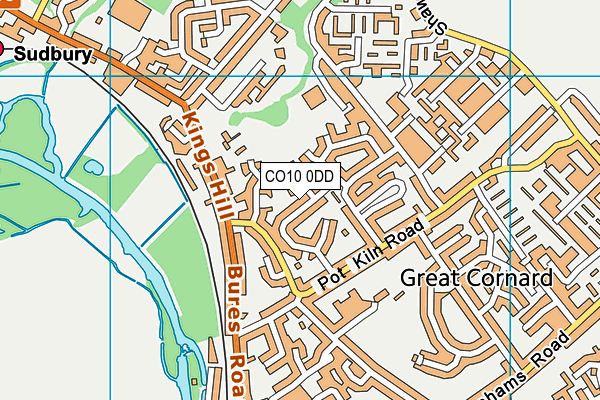 CO10 0DD map - OS VectorMap District (Ordnance Survey)