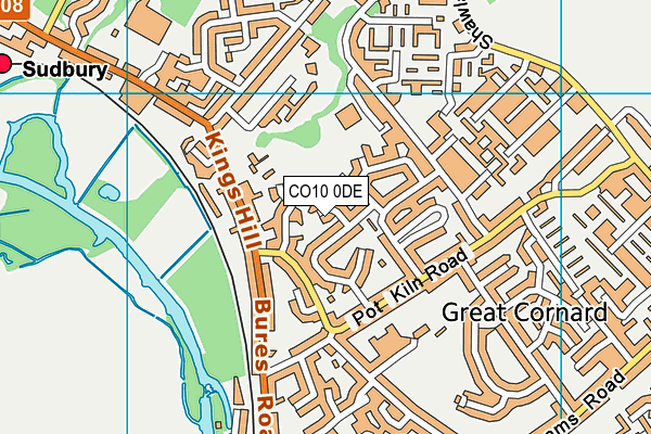 CO10 0DE map - OS VectorMap District (Ordnance Survey)