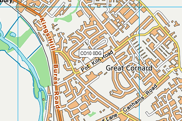 CO10 0DG map - OS VectorMap District (Ordnance Survey)