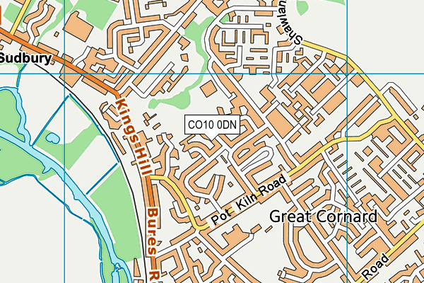 CO10 0DN map - OS VectorMap District (Ordnance Survey)