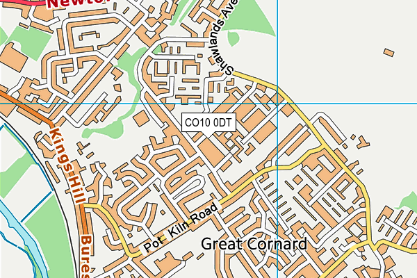 CO10 0DT map - OS VectorMap District (Ordnance Survey)