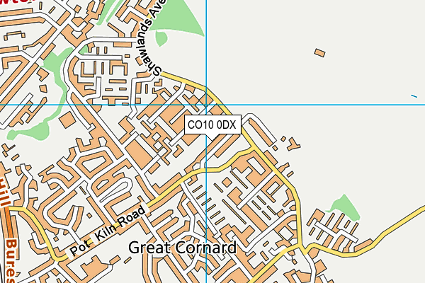 CO10 0DX map - OS VectorMap District (Ordnance Survey)