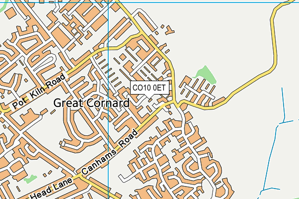 CO10 0ET map - OS VectorMap District (Ordnance Survey)