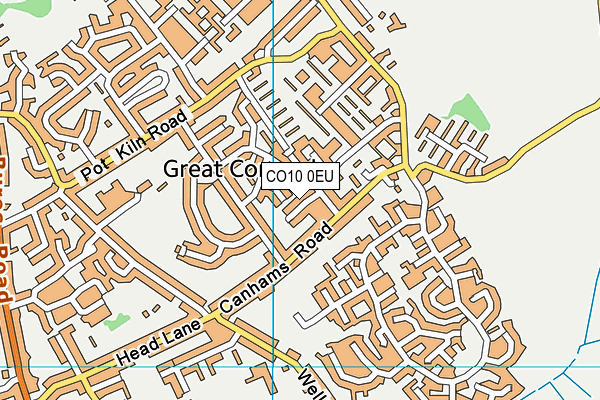 CO10 0EU map - OS VectorMap District (Ordnance Survey)