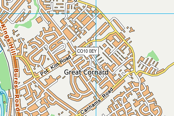 CO10 0EY map - OS VectorMap District (Ordnance Survey)