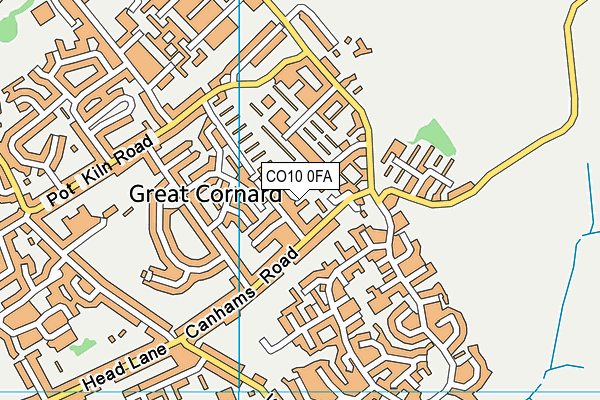 CO10 0FA map - OS VectorMap District (Ordnance Survey)