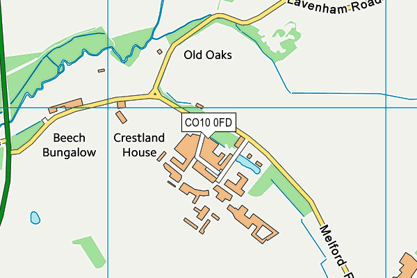 CO10 0FD map - OS VectorMap District (Ordnance Survey)