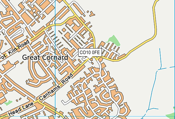 CO10 0FE map - OS VectorMap District (Ordnance Survey)