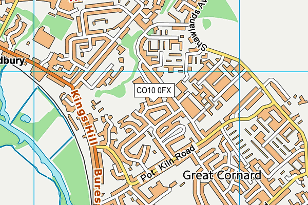 CO10 0FX map - OS VectorMap District (Ordnance Survey)