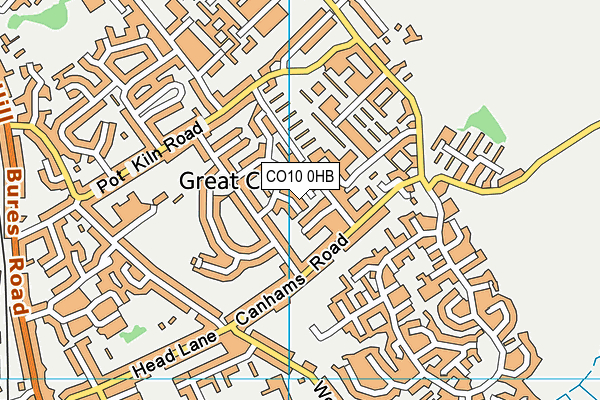 CO10 0HB map - OS VectorMap District (Ordnance Survey)