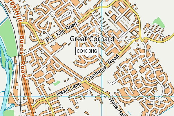 CO10 0HG map - OS VectorMap District (Ordnance Survey)