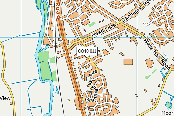 CO10 0JJ map - OS VectorMap District (Ordnance Survey)