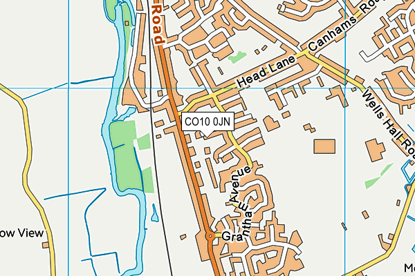 CO10 0JN map - OS VectorMap District (Ordnance Survey)