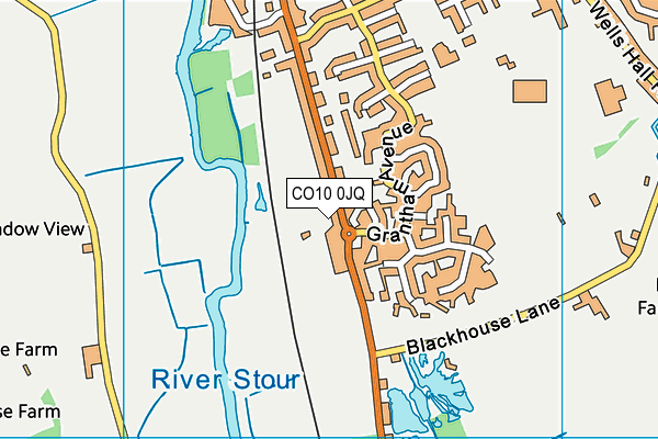 CO10 0JQ map - OS VectorMap District (Ordnance Survey)