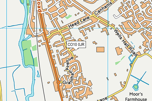 CO10 0JR map - OS VectorMap District (Ordnance Survey)