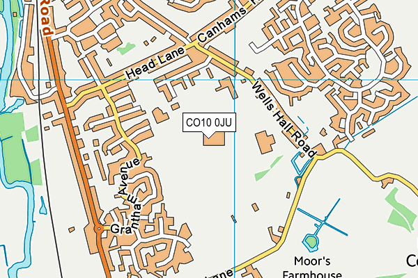 Great Cornard Sports Centre map (CO10 0JU) - OS VectorMap District (Ordnance Survey)