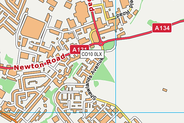 CO10 0LX map - OS VectorMap District (Ordnance Survey)