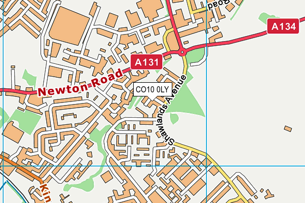 CO10 0LY map - OS VectorMap District (Ordnance Survey)