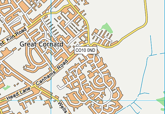 CO10 0ND map - OS VectorMap District (Ordnance Survey)